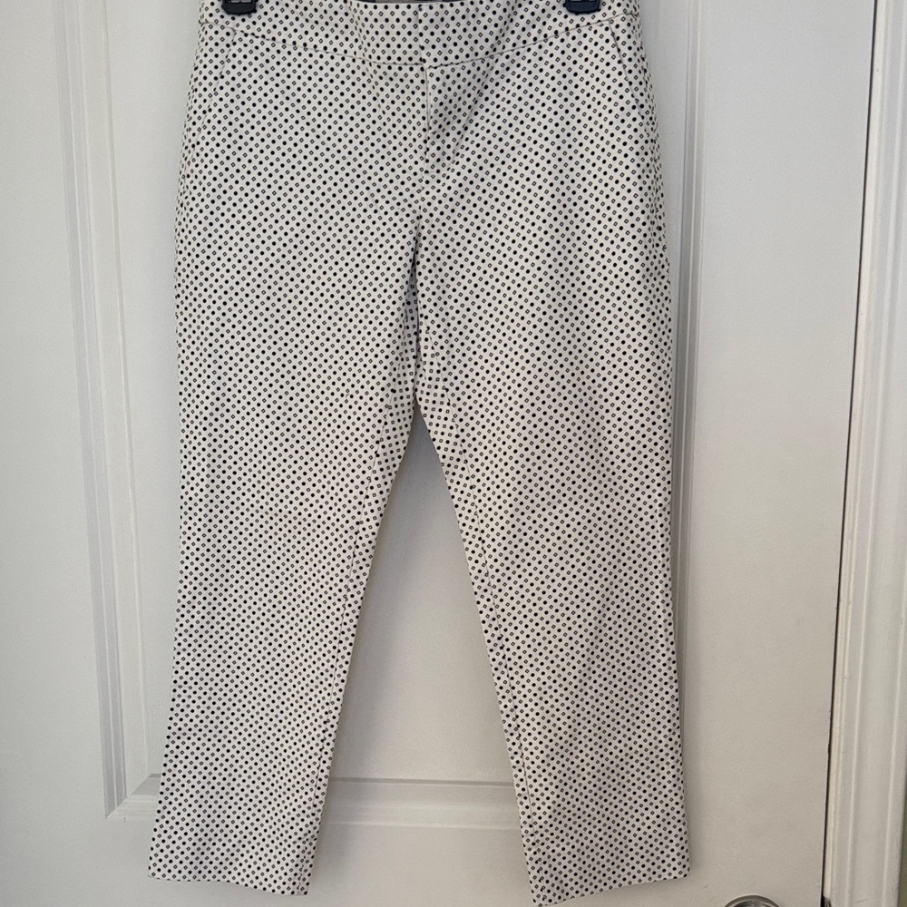 Banana Republic Black and White Pattern Hampton Fit Pants